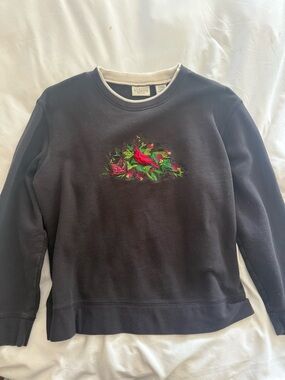 Classic Elements Petite Black and Cream Fleece Sweatshirt